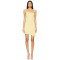 Hot Sale Sweet Light Yellow Tie Strap Camisole Ruched Design Asymmetrical Hem Dress