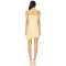 Hot Sale Sweet Light Yellow Tie Strap Camisole Ruched Design Asymmetrical Hem Dress