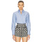 Light blue Long sleeved Embellished Classical styled High quality Woman's Blouses