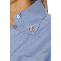 Light blue Long sleeved Embellished Classical styled High quality Woman's Blouses