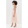 Cute Square Neckline Sleeveless Smocked Elastic Bodice Backless Gathered Tiered Skirt