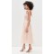 Cute Square Neckline Sleeveless Smocked Elastic Bodice Backless Gathered Tiered Skirt