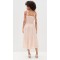 Cute Square Neckline Sleeveless Smocked Elastic Bodice Backless Gathered Tiered Skirt