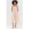 Cute Square Neckline Sleeveless Smocked Elastic Bodice Backless Gathered Tiered Skirt
