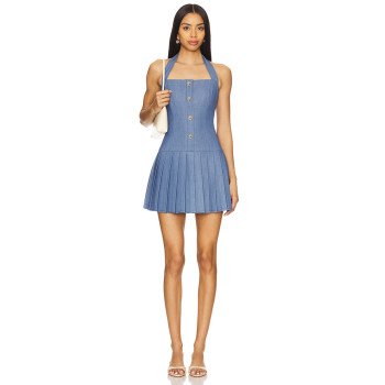 High quality Halter neckline Backless Sleeveless Slim China Manufacture Woman's Mini Dress