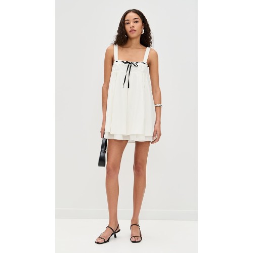 Elegant Cute Camisole Square Sleeveless Grosgrain Drawstring Backless Daily Dress