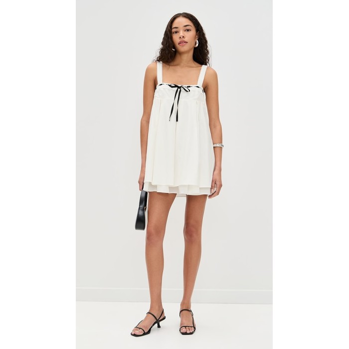 Elegant Cute Camisole Square Sleeveless Grosgrain Drawstring Backless Daily Dress
