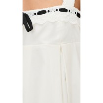 Elegant Cute Camisole Square Sleeveless Grosgrain Drawstring Backless Daily Dress