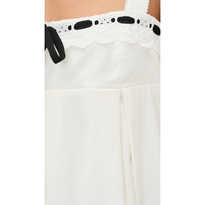 Elegant Cute Camisole Square Sleeveless Grosgrain Drawstring Backless Daily Dress