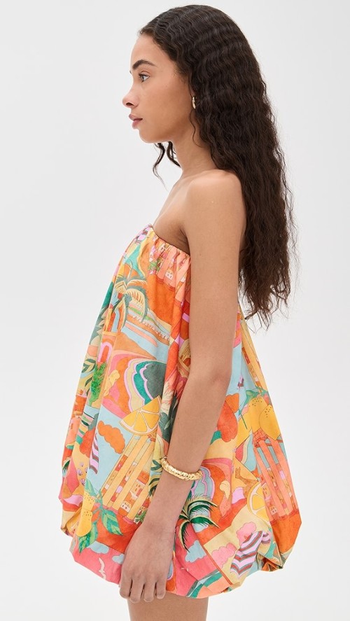 Cute Sample Bandeau Neckline Sleeveless Non-Slip Rubber Binding Bubble Hem Daily Dress