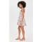 Sweet Sample Square neckline Sleeveless Smocked Elastic Bodice Backless Floral Print Dress