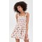 Sweet Sample Square neckline Sleeveless Smocked Elastic Bodice Backless Floral Print Dress