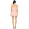 Sweet  Pink Striped Dress Scalloped Edge Lace Square Neckline Puffy Skirt