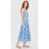 Elegant Fashion Square Neckline Sleeveless Floral Print Backless Casual Dress