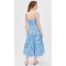 Elegant Fashion Square Neckline Sleeveless Floral Print Backless Casual Dress