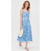 Elegant Fashion Square Neckline Sleeveless Floral Print Backless Casual Dress