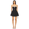 Sweet Cool Black Spaghetti Strap Dress Lace Ttrim Drawstring Ruched Puffy Skirt