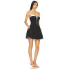 Sweet Cool Black Spaghetti Strap Dress Lace Ttrim Drawstring Ruched Puffy Skirt