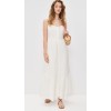 Elegant V-Neckline Sleeveless Backless Solid Color Floral Embroidered Casual Dress