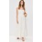 Elegant V-Neckline Sleeveless Backless Solid Color Floral Embroidered Casual Dress