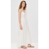 Elegant V-Neckline Sleeveless Backless Solid Color Floral Embroidered Casual Dress