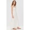 Elegant V-Neckline Sleeveless Backless Solid Color Floral Embroidered Casual Dress