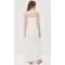 Elegant V-Neckline Sleeveless Backless Solid Color Floral Embroidered Casual Dress
