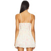 Romantic Pastoral Style Floral Print Lace Spaghetti Strap V Neck Tiered Mini Dress