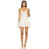 Romantic Pastoral Style Floral Print Lace Spaghetti Strap V Neck Tiered Mini Dress