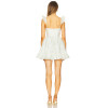 Fresh Sweet Style Floral Print Dress Ruffled Straps Hem Medium Weight Jacquard Fabric Puffy Mini Dress