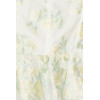 Fresh Sweet Style Floral Print Dress Ruffled Straps Hem Medium Weight Jacquard Fabric Puffy Mini Dress