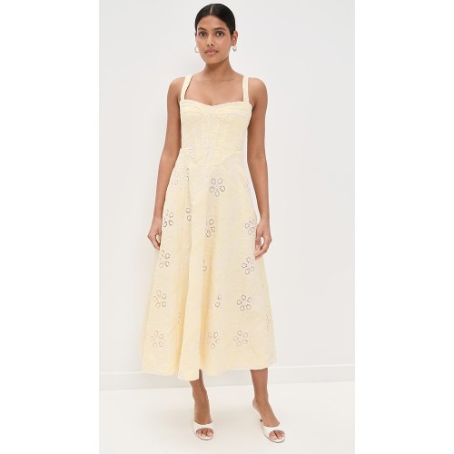 Cute Sample Sweetheart Neckline Sleeveless Stripe Print And Floral Embroidery Casual Dress