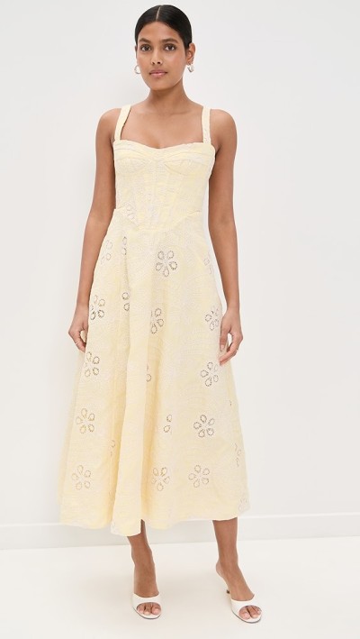 Cute Sample Sweetheart Neckline Sleeveless Stripe Print And Floral Embroidery Casual Dress
