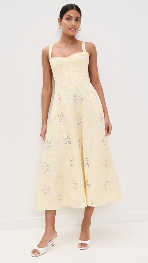 Cute Sample Sweetheart Neckline Sleeveless Stripe Print And Floral Embroidery Casual Dress