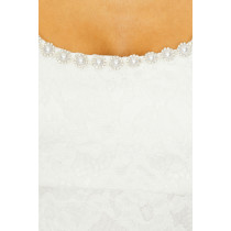 2025 Hot Sale Fashionable Elegant Style White Lace Square Neck Short Sleeved Mini Dress