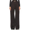 2025 Exquisite Fashionable High quality Custom Logo Wide Leg Belt Trim Woman's Pants