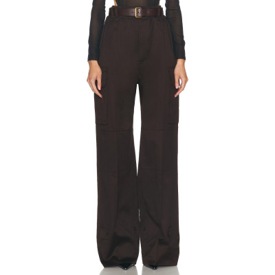 2025 Exquisite Fashionable High quality Custom Logo Wide Leg Belt Trim Woman's Pants
