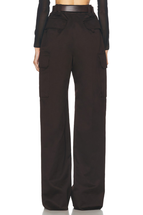 2025 Exquisite Fashionable High quality Custom Logo Wide Leg Belt Trim Woman's Pants