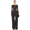2025 Exquisite Fashionable High quality Custom Logo Wide Leg Belt Trim Woman's Pants
