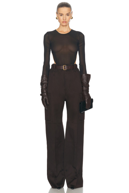 2025 Exquisite Fashionable High quality Custom Logo Wide Leg Belt Trim Woman's Pants
