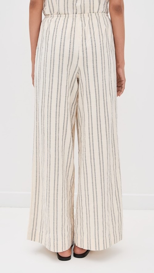 Sample Daily Stripe Print Covered Elastic Waist With Drawstring Casual Pants