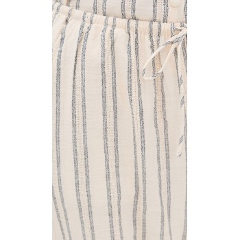 Sample Daily Stripe Print Covered Elastic Waist With Drawstring Casual Pants