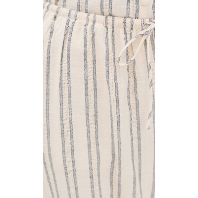 Sample Daily Stripe Print Covered Elastic Waist With Drawstring Casual Pants