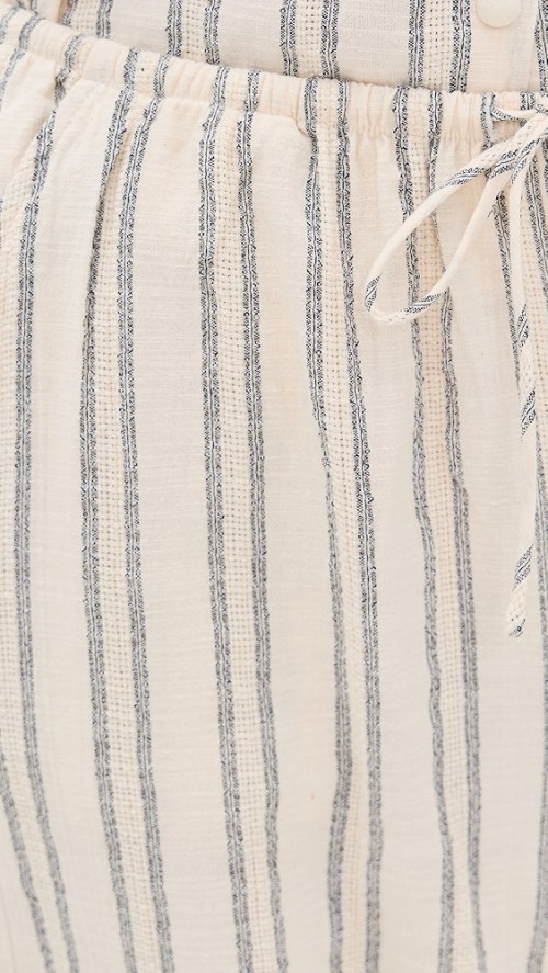 Sample Daily Stripe Print Covered Elastic Waist With Drawstring Casual Pants