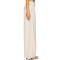 Fashionable Wide Leg Casual Pleated Details Off White Color Double Buckle Design Trousers