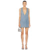 Chic Camisole Deep V neckline Glamorous Elegant Sexy Crystal embellished Woman's Mini Dress