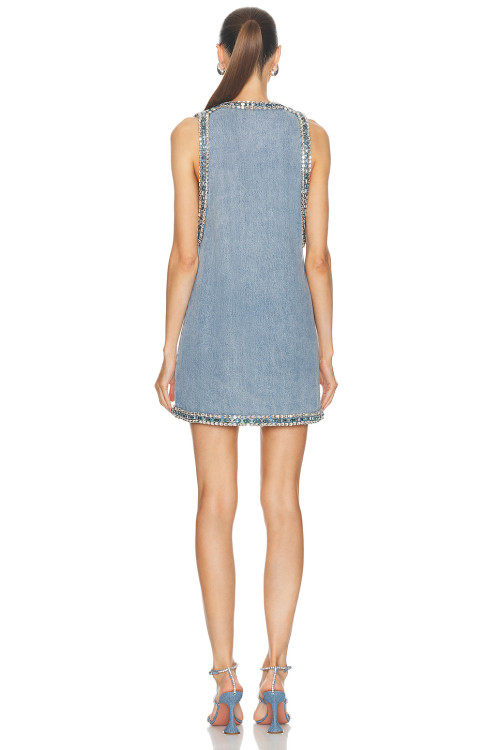 Chic Camisole Deep V neckline Glamorous Elegant Sexy Crystal embellished Woman's Mini Dress