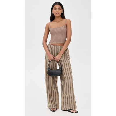 Sport Daily Stripe Print Covered Elastic Waist With Drawstring Lightweight Casual Pants