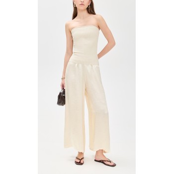 Sample Daily Covered Elastic Waistband Solid Color Lightweight Casual Pants