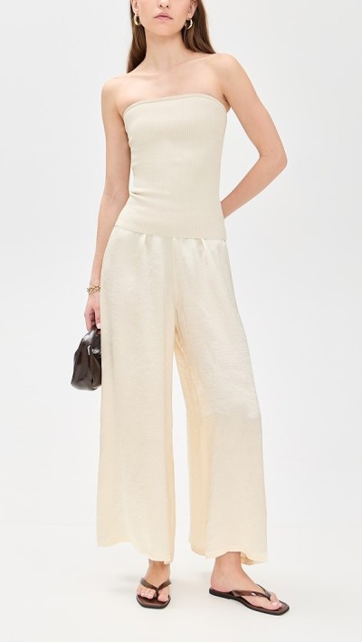 Sample Daily Covered Elastic Waistband Solid Color Lightweight Casual Pants